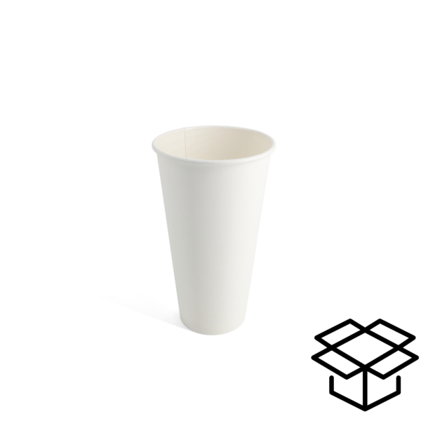 Paper Hot Cup White Single-Walled Paper Cup (20oz)