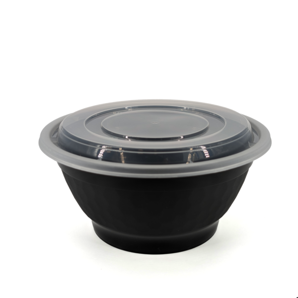 42OZ PP Plastic Ramen Bowl w/Lid (Black)