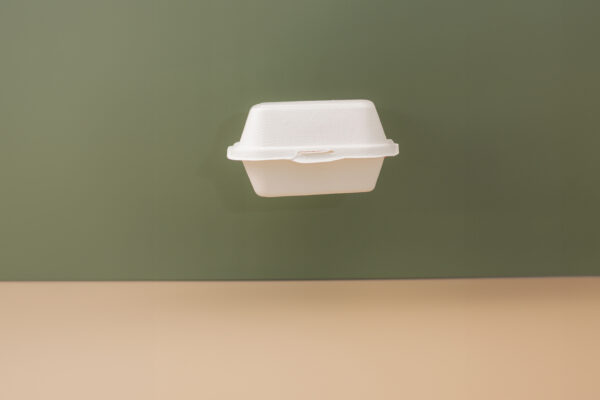 6''X6''X3'' Sugarcane Bagasse Clamshell Container - Image 2