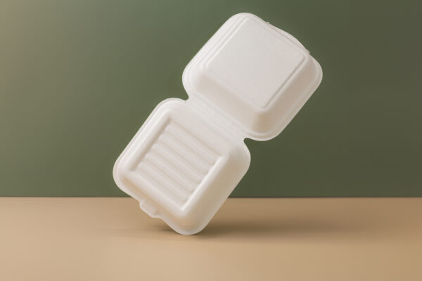 6''X6''X3'' Sugarcane Bagasse Clamshell Container - Image 4