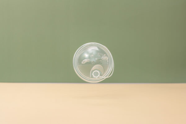 90mm Plastic Cup Lid Bear Shape w/ Plug - Clear - Image 2