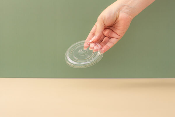 95mm PET Plastic Flat Lids - Ultra Clear