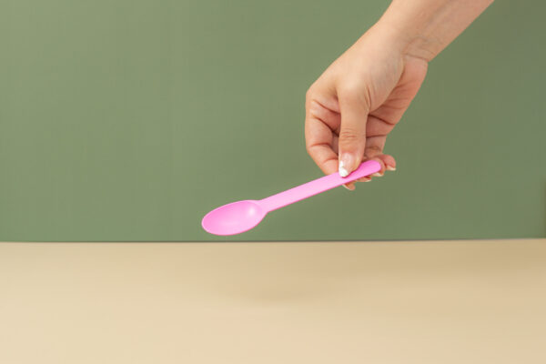 Corn Starch Ice Cream Spoon (Pink) - Image 2