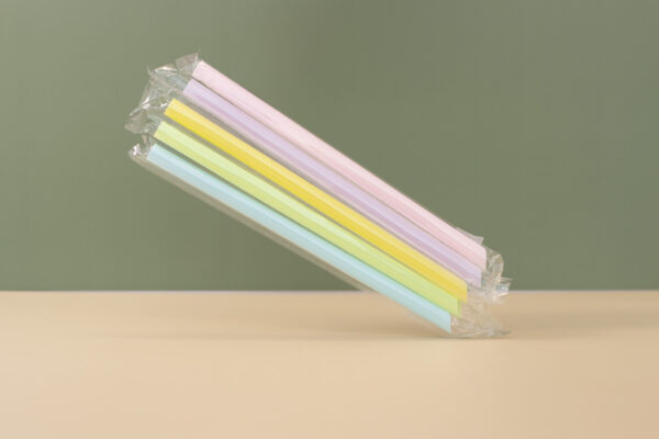 1.2X23CM BUBBLE TEA PLASTIC STRAW IND. WRAP (COLORS)