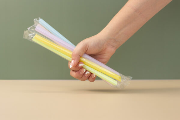 1.2X23CM BUBBLE TEA PLASTIC STRAW IND. WRAP (COLORS) - Image 2