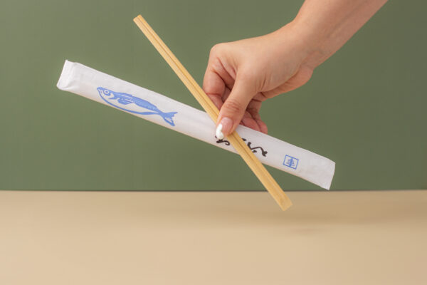 JS-Chopsticks Wrapped - Blue Fish