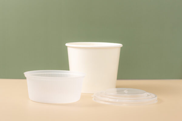 40OZ White Paper Ramen Bowl (1200ML) with Lid. - Image 2