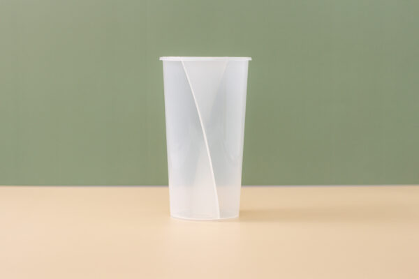 A-Shape 95mm Crystal Clear 2 in 1 Cup w/Clear or Black Lid - Image 2