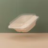 24OZ Sugarcane Square Bowl with Lid.