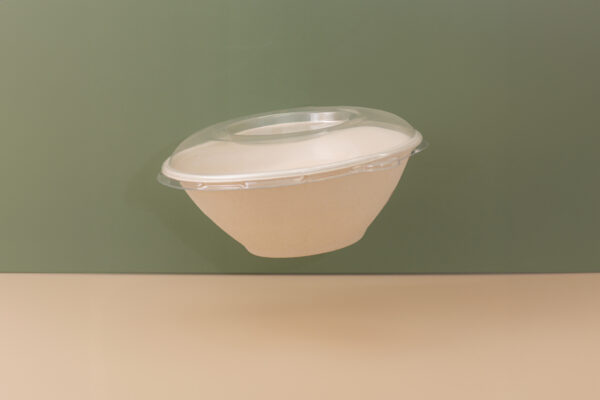 HG-40OZ Sugarcane Poke/Salad Bowl (Natural) with Lid.