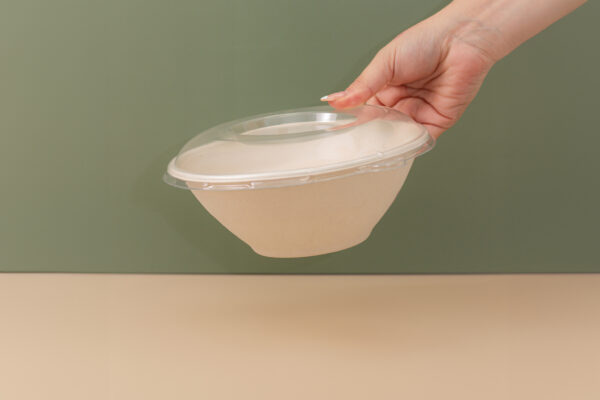 HG-40OZ Sugarcane Poke/Salad Bowl (Natural) with Lid. - Image 7